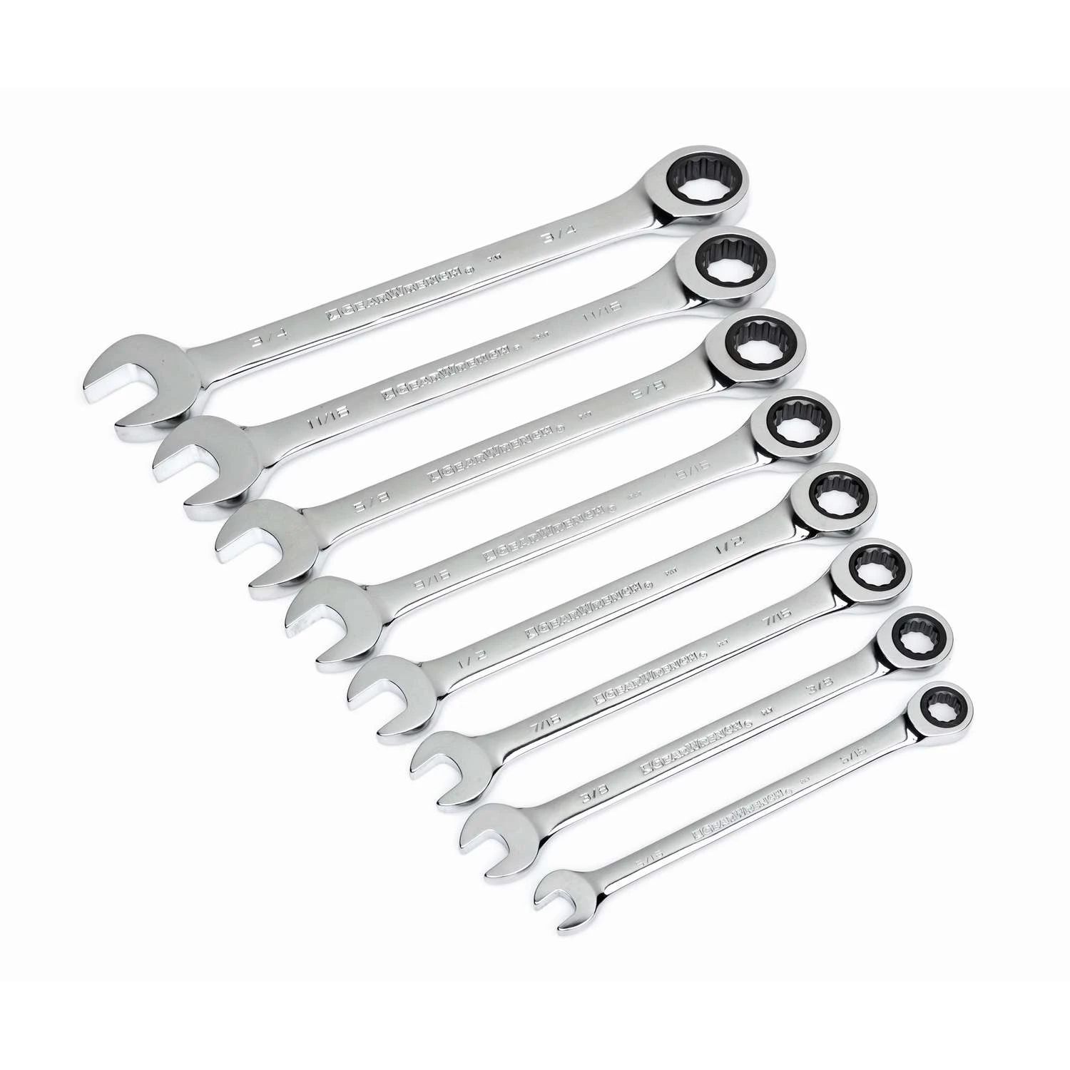 GearWrench SAE Combination Wrench Set 11.8 In. L 8 Pc 3 GearWrench SAE Combination Wrench Set 11.8 In. L 8 Pc