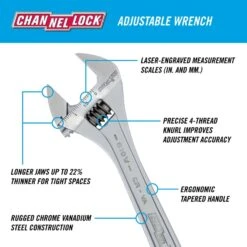 Channellock Metric And SAE Adjustable Wrench 12 In. L 1 Pc -Craftsman Store 22768f7e 5061 4cbc 9c86 83dda6c8fe95