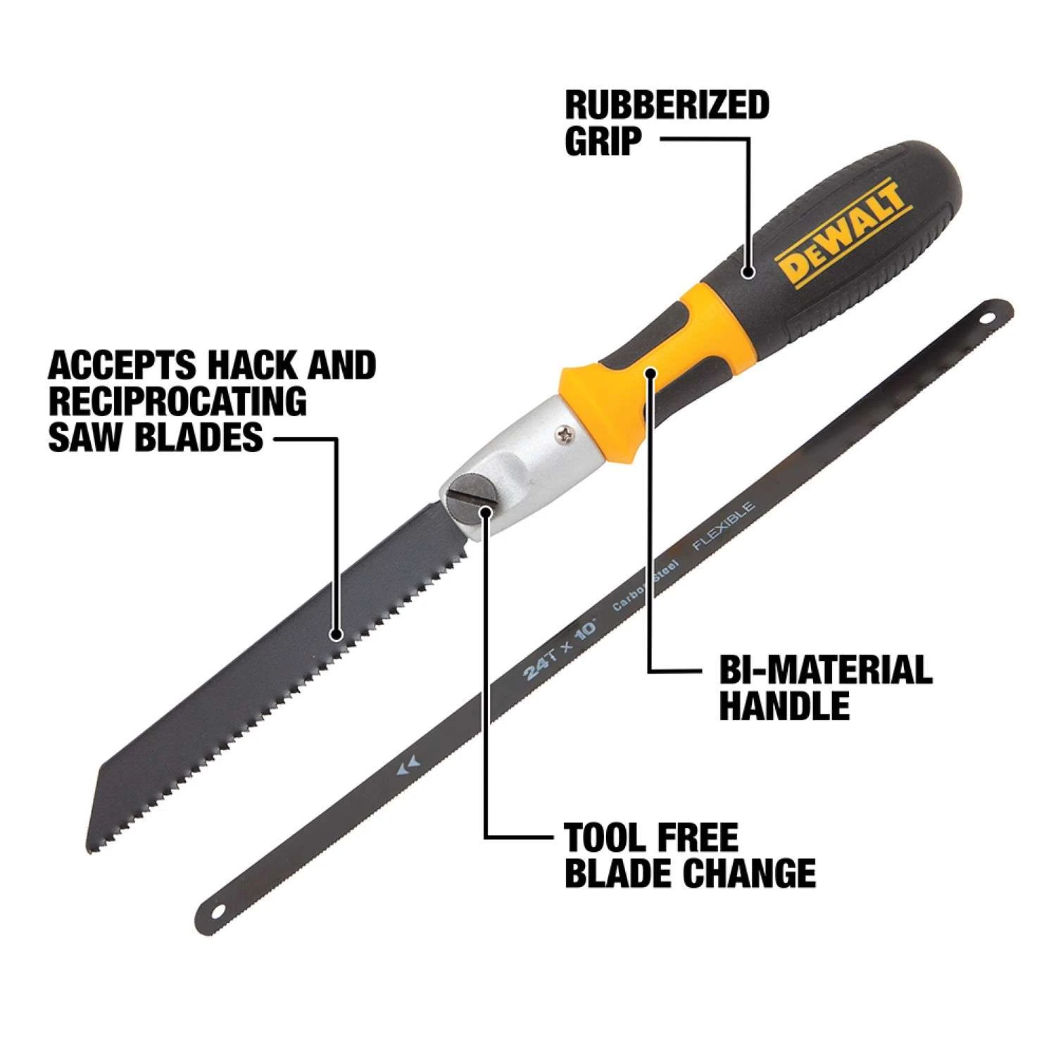 DeWalt 10 In. Carbon Steel Multi-Use Saw 24 TPI 2 Pc 4 DeWalt 10 In. Carbon Steel Multi-Use Saw 24 TPI 2 Pc - Image 2