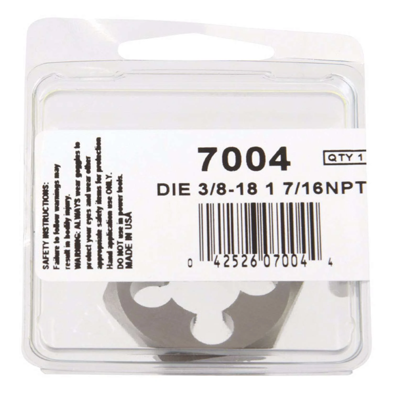 Irwin Hanson High Carbon Steel SAE Hexagon Die 3/8 In. 1 Pc 4 Irwin Hanson High Carbon Steel SAE Hexagon Die 3/8 In. 1 Pc - Image 2