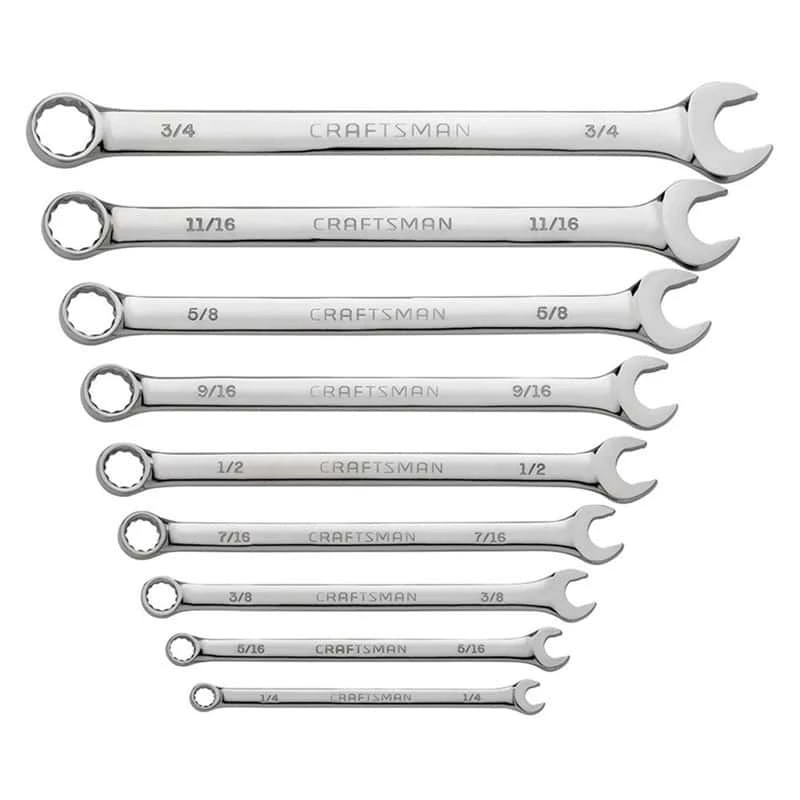 Craftsman 12 Point SAE Wrench Set 9 Pc 3 Craftsman 12 Point SAE Wrench Set 9 Pc