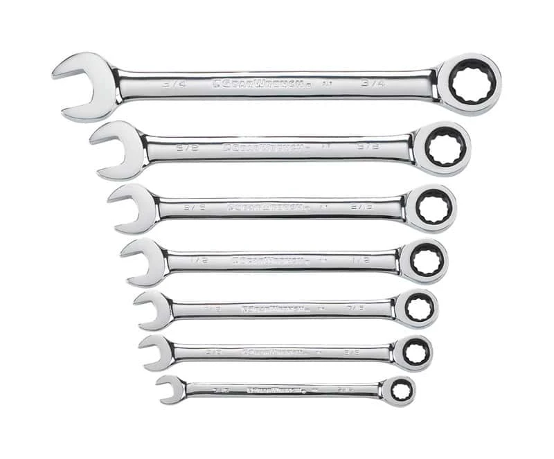 GEARWRENCH 12 Point SAE Ratcheting Combination Wrench Set 7 Pc 2 GEARWRENCH 12 Point SAE Ratcheting Combination Wrench Set 7 Pc
