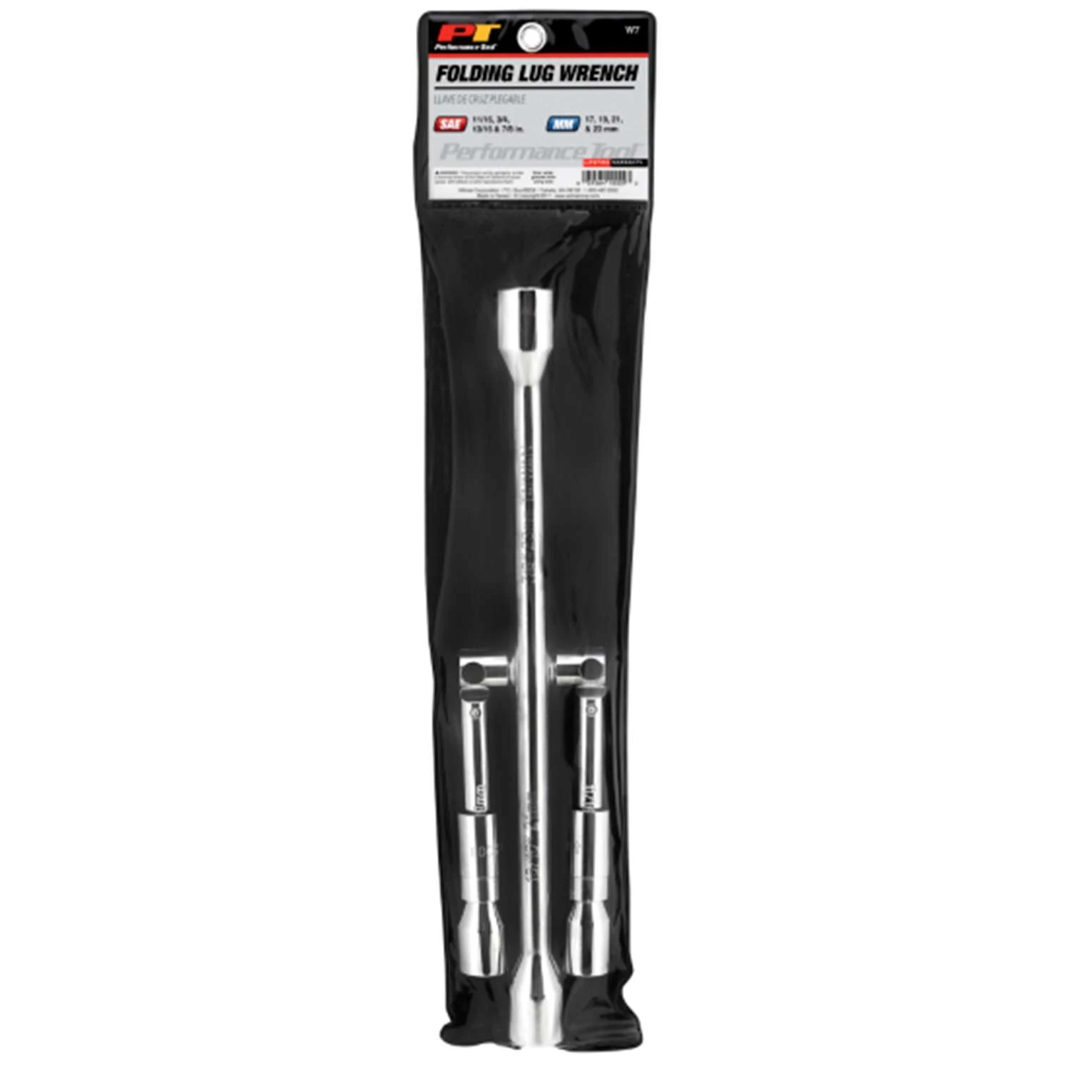 Performance Tool 6 Point Metric And SAE 4-Way Folding Lug Wrench 7 In. L 1 Pc 4 Performance Tool 6 Point Metric And SAE 4-Way Folding Lug Wrench 7 In. L 1 Pc - Image 2
