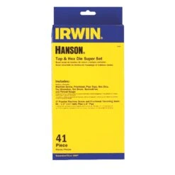 Irwin Hanson High Carbon Steel SAE Tap And Die Set 4-40NC, 6-32NC, 8-32NC, 10-24NC, 10-32NF, 12-24NC