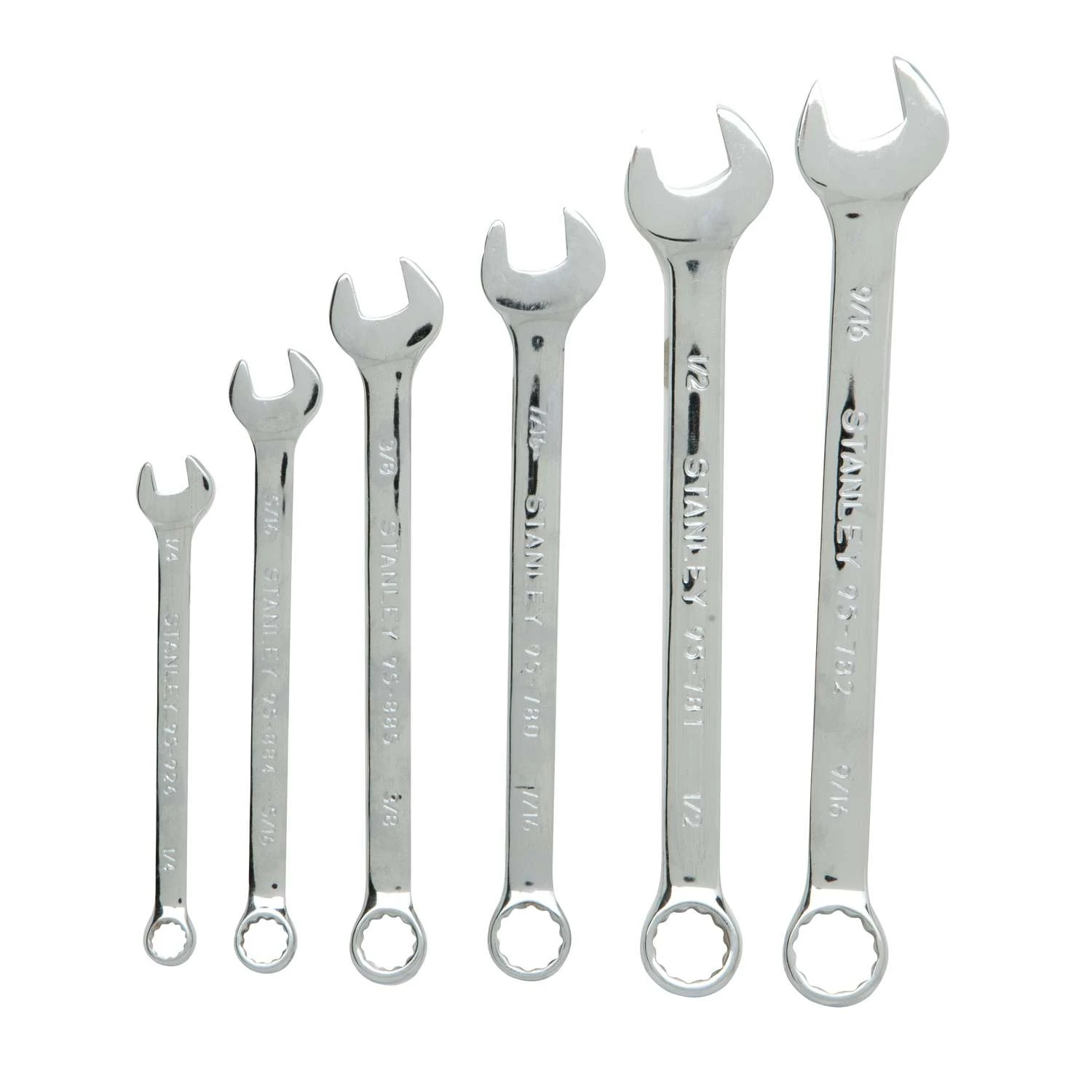 Stanley SAE Wrench Set Assorted In. L 6 Pc 3 Stanley SAE Wrench Set Assorted In. L 6 Pc