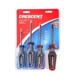 Crescent Assorted Phillips/Slotted Diamond Coated Screwdriver Set 4 Pc